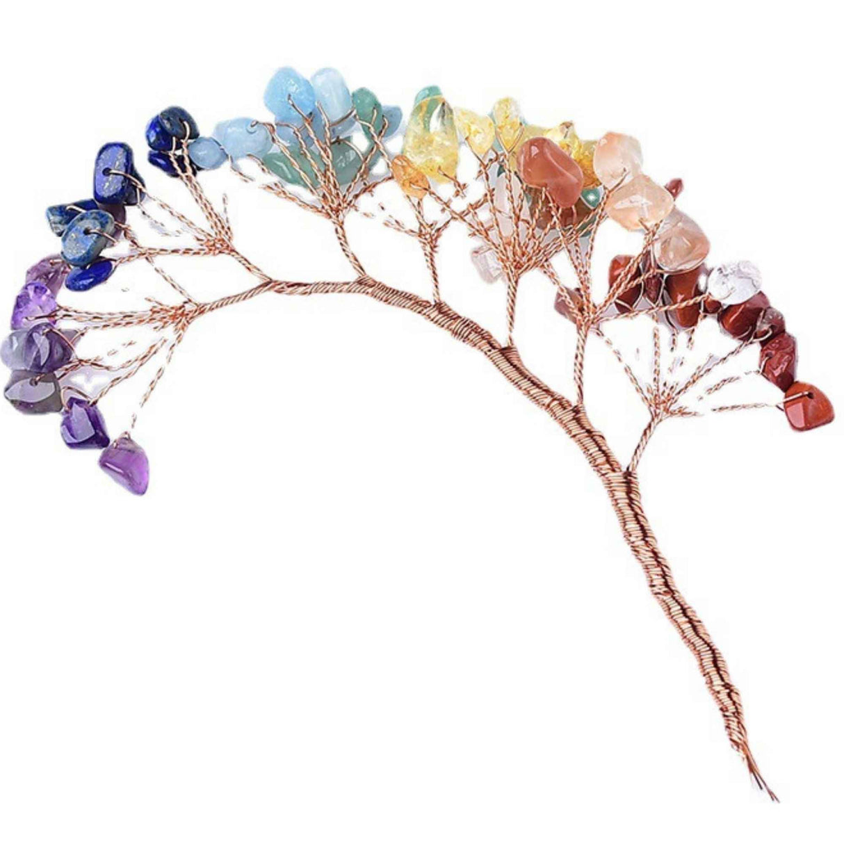 Ramura pentru creare copaci cu cristale semipretioase cu 7 mini ramuri fiecare cu 9 pietre polisate - Pentru proiecte DIY, decor, Feng Shui