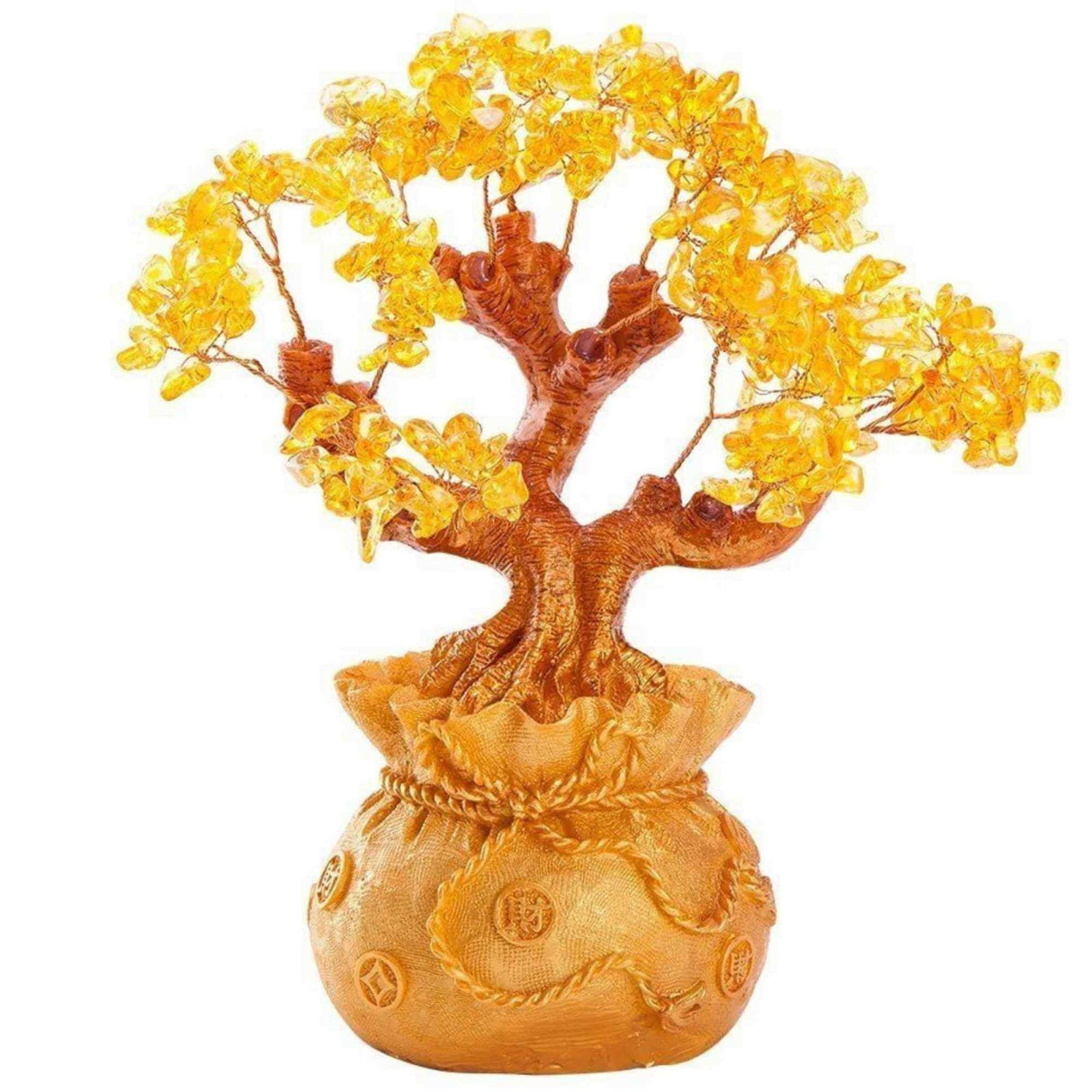 Bonsai cu cristale naturale citrin, supranumit "copacul banilor" - Copacelul cu inaltimea de 25 cm reprezinta cadoul perfect pentru prosperitate, succes, energie pozitiva