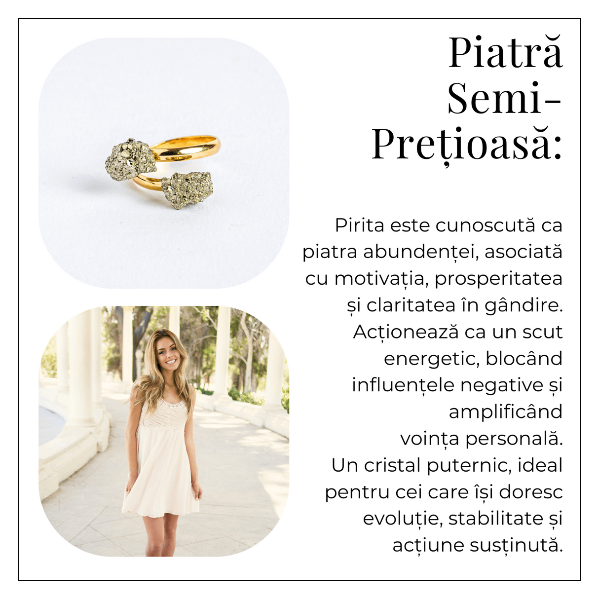 Putere in forma pura – Inel dublu cu pirita pentru protectie si motivare