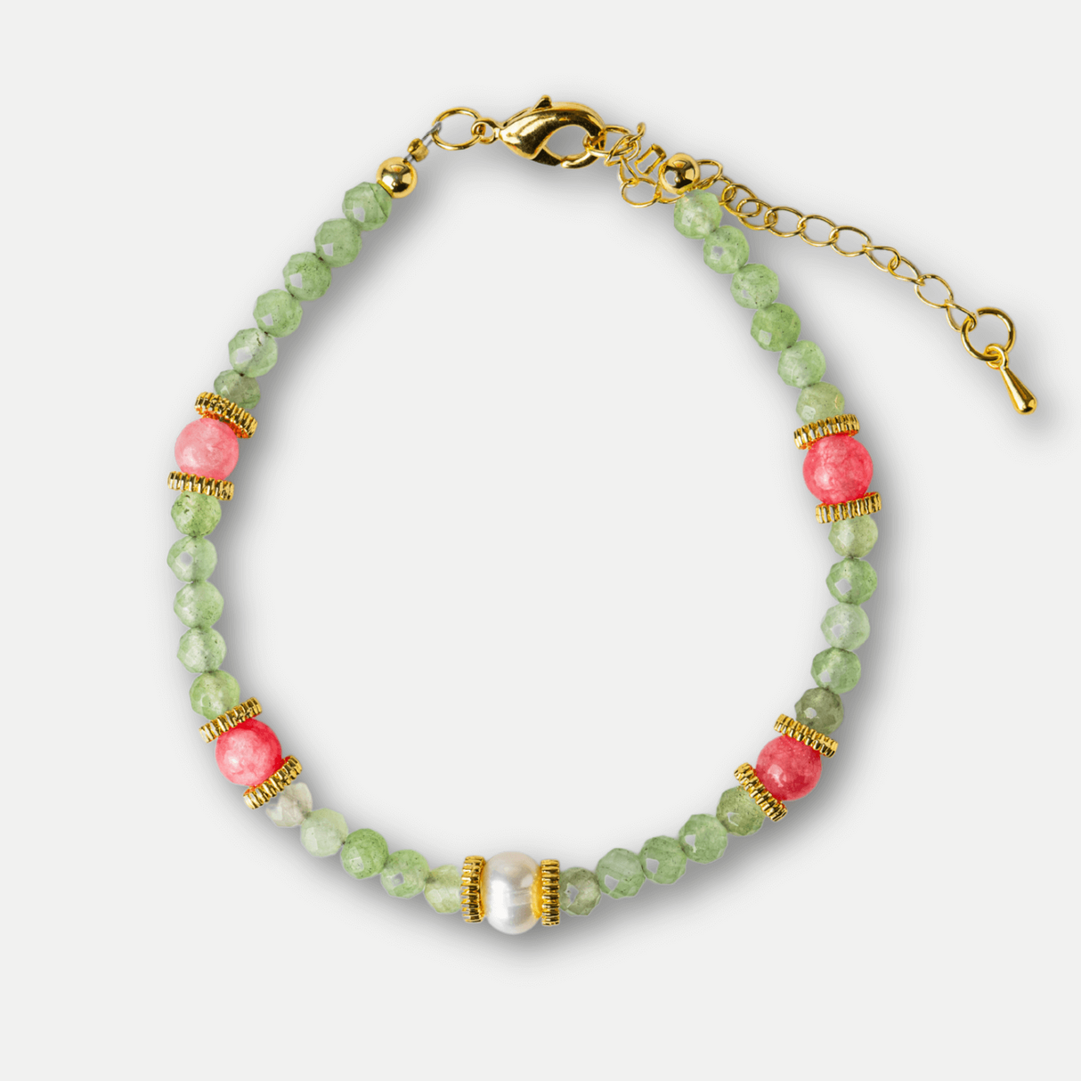 Prosperitate si Feminitate – Bratara cu Cristale de Peridot si Perla