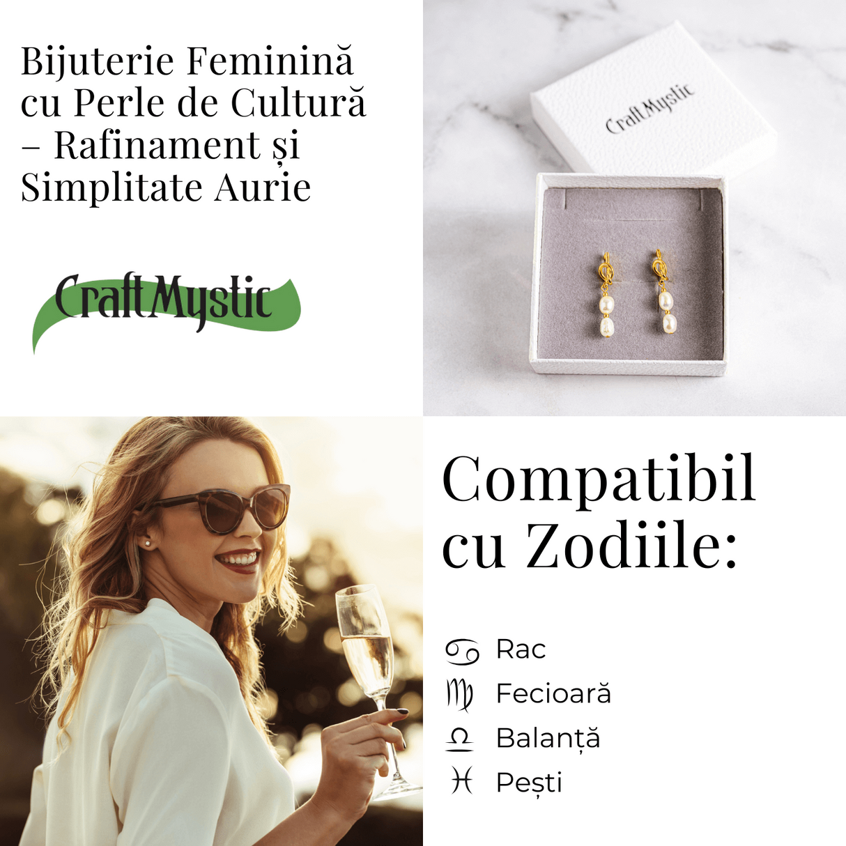 Bijuterie feminina, cercei cu perle de cultura – Rafinament si simplitate aurie