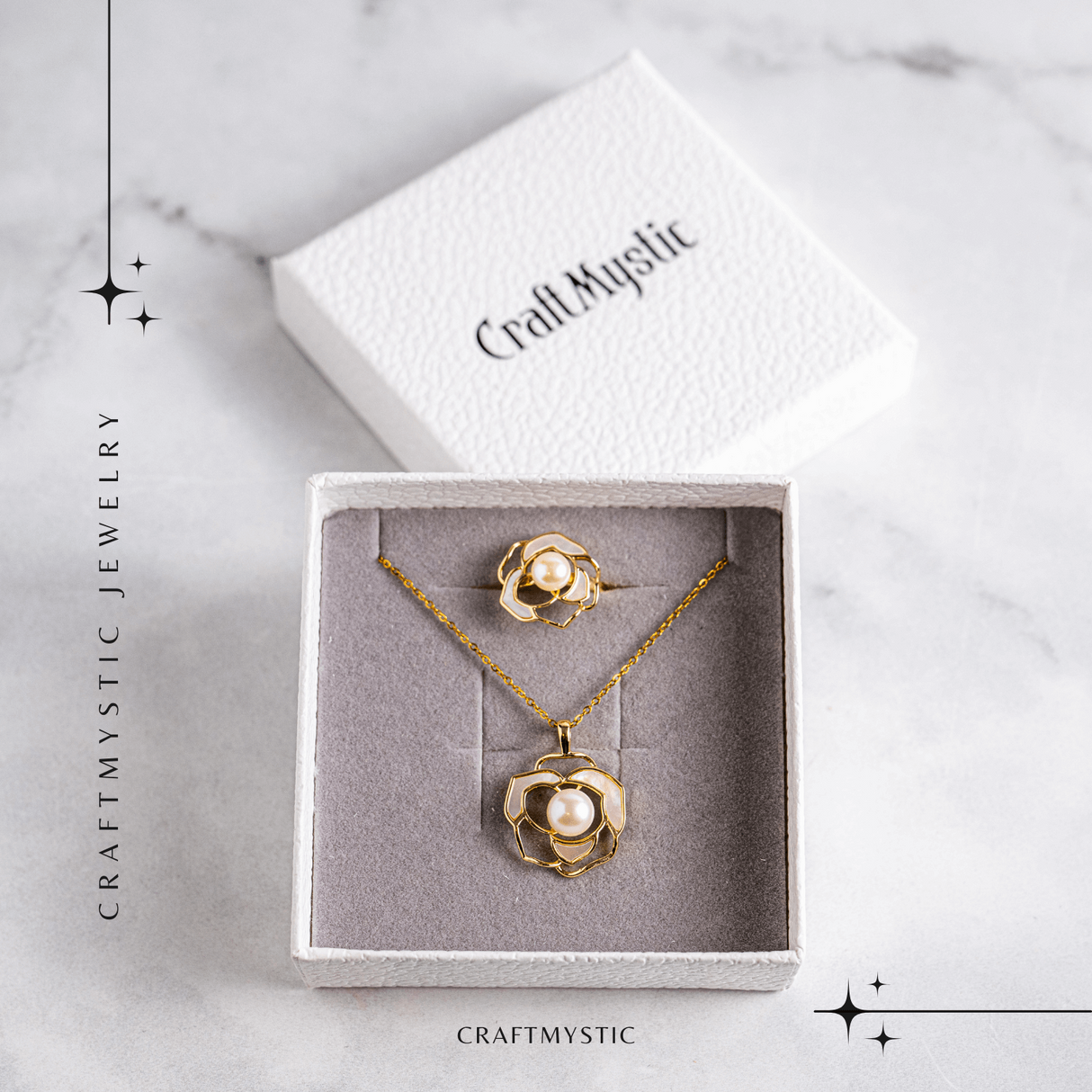 Colier Bijuterie florala cu perla naturala – Simbol al feminitatii autentice