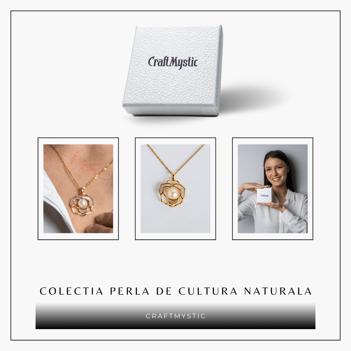 Colier Bijuterie florala cu perla naturala – Simbol al feminitatii autentice