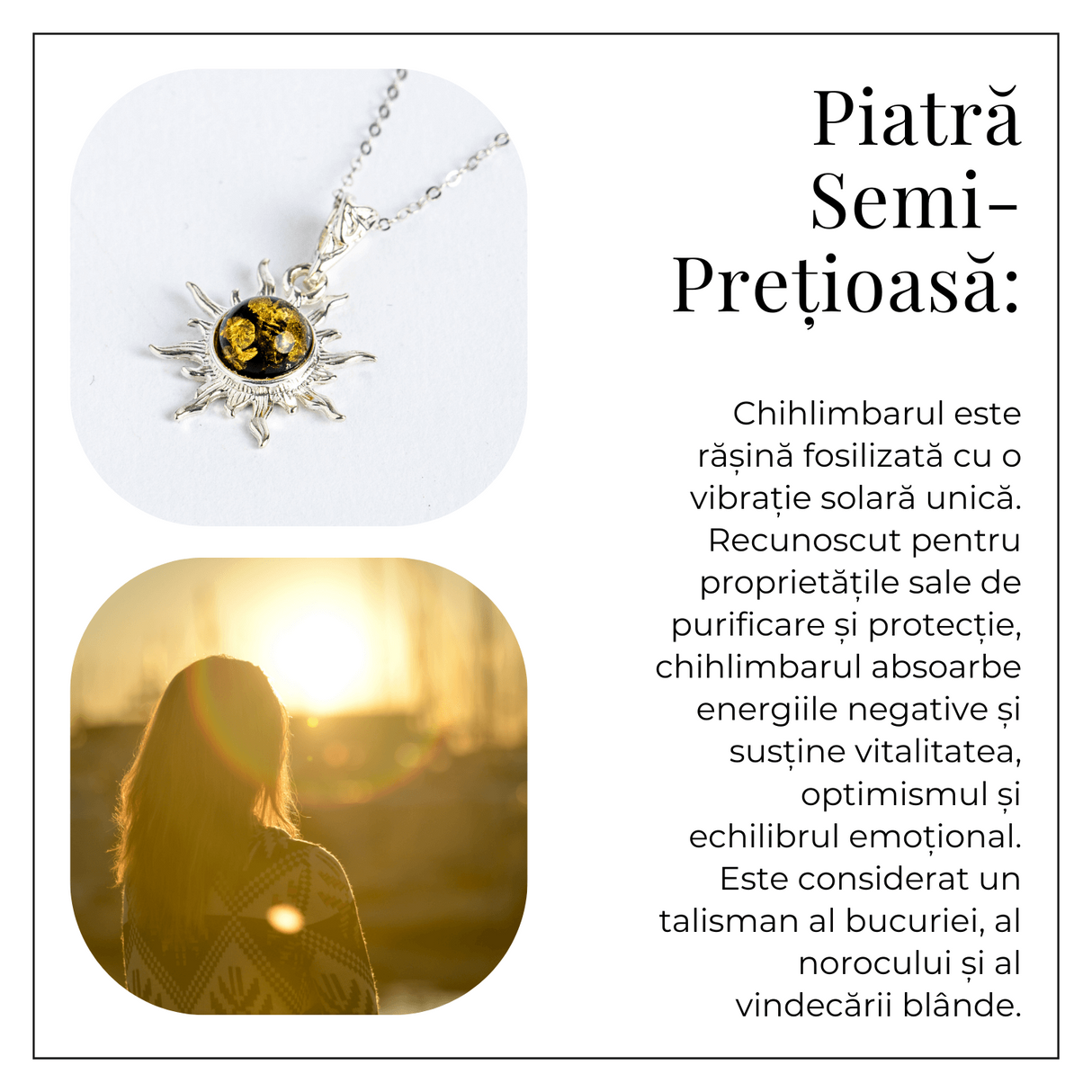 Puterea soarelui – Colier solar din argint 925 cu chihlimbar natural