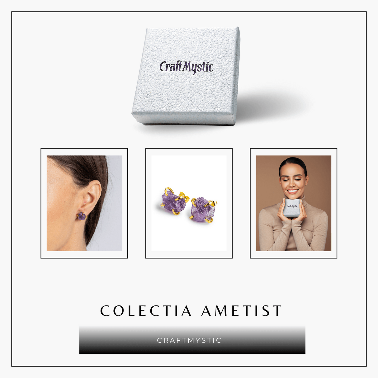 Puterea Linistii – Cercei cu Ametist si Inchidere cu Tija