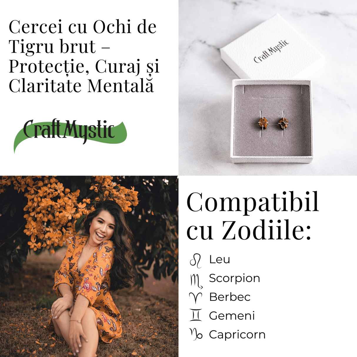 Cercei argintii cu Ochi de Tigru brut – Protectie, curaj si claritate mentala