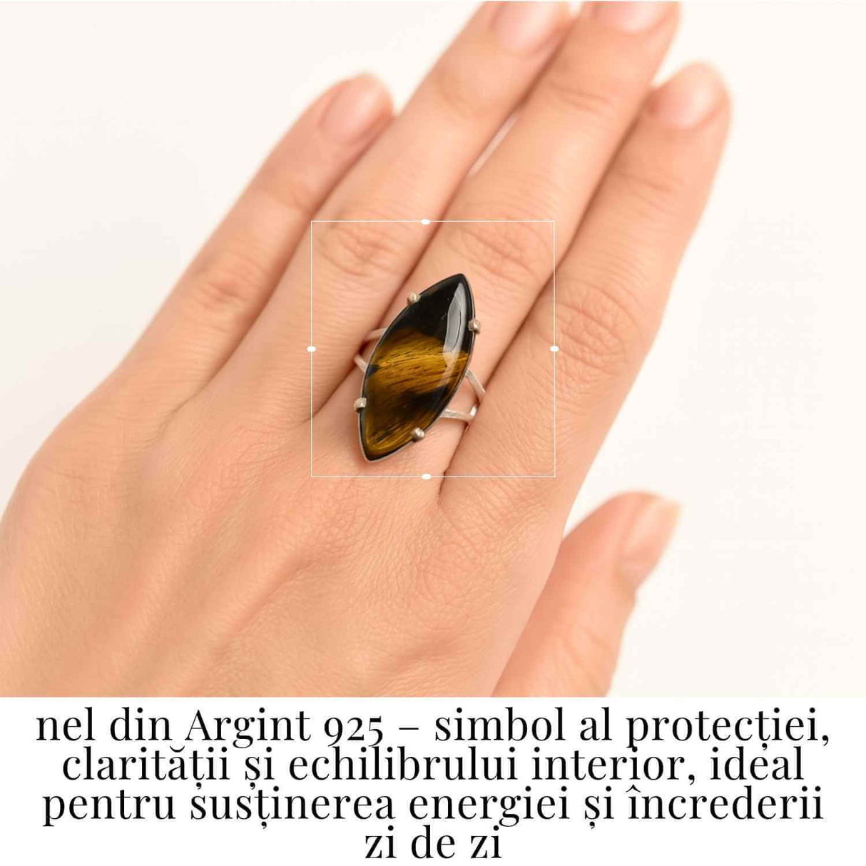 Inel Ajustabil Argint 925 cu Ochi de Tigru – Protectie si Claritate Mentala Zilnica