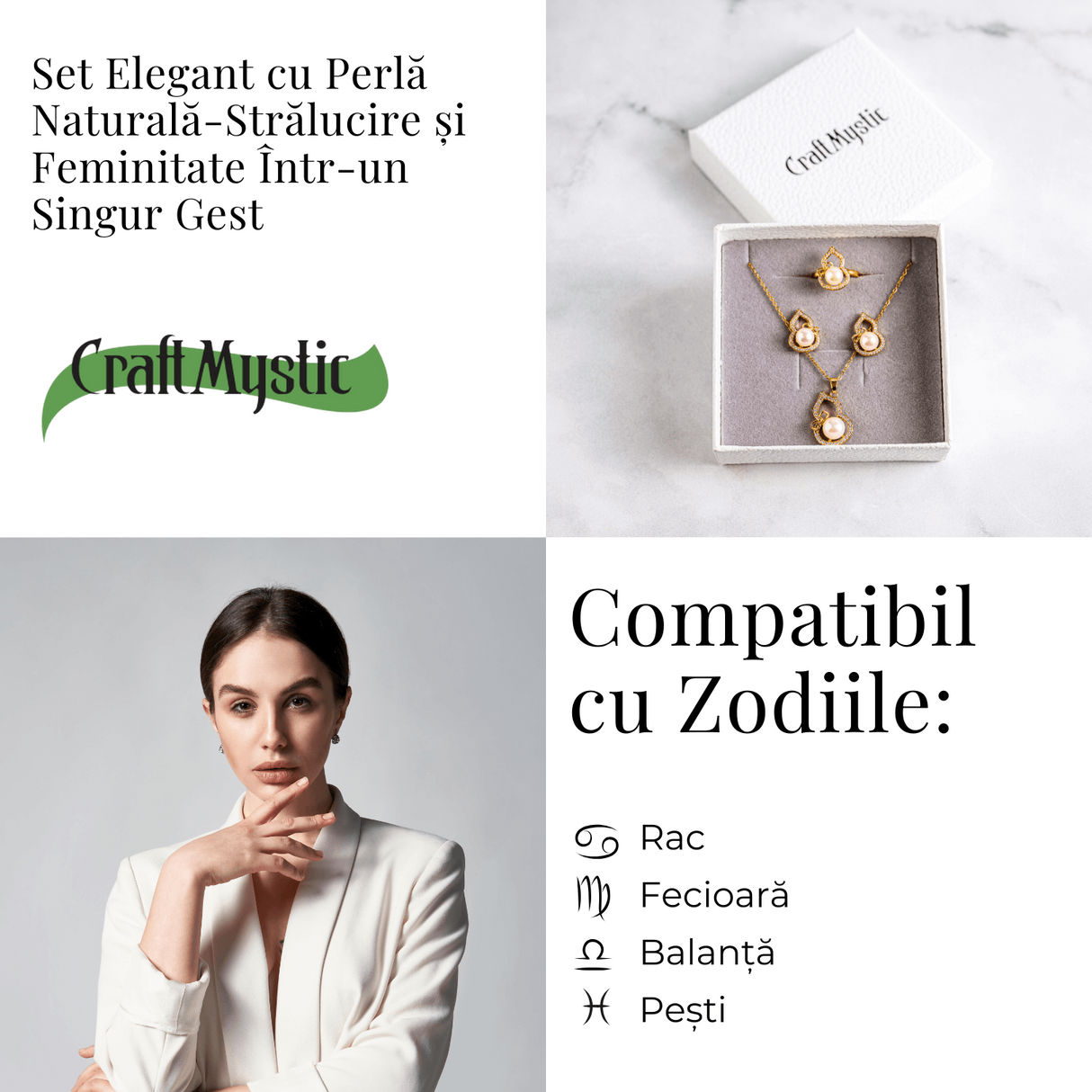 Set elegant cu perla naturala – Stralucire si feminitate intr-un singur gest