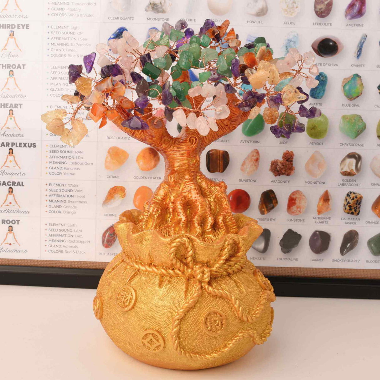 Bonsai cu cristale naturale mixte, supranumit "copacul banilor"