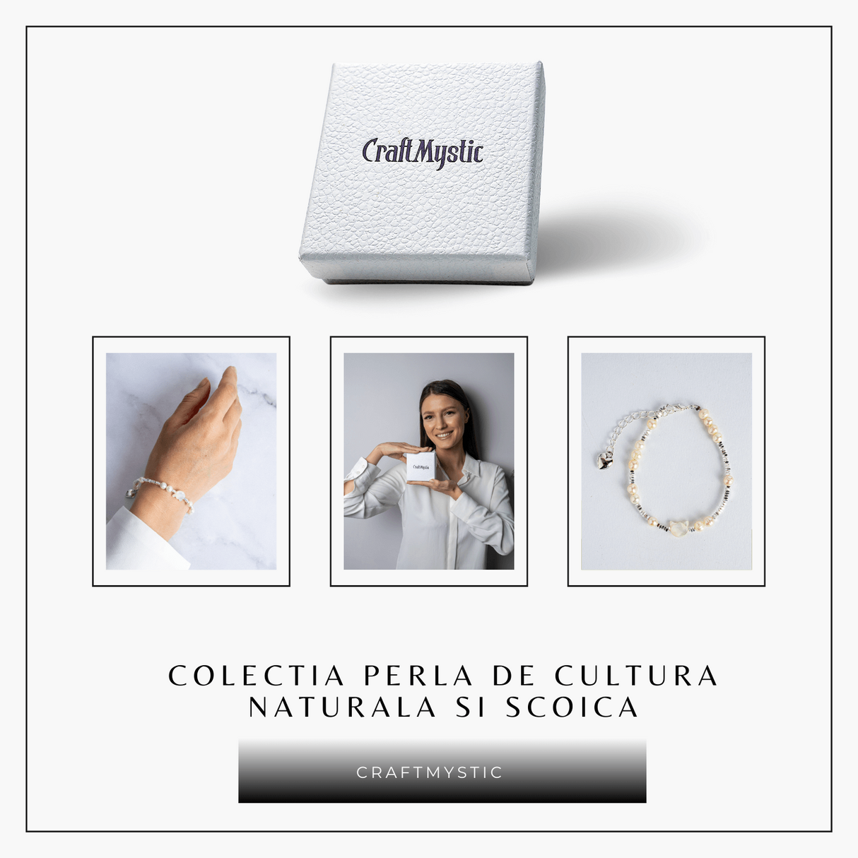 Feminina, fina si cu noroc – Bratara cu perle si pisicuta din scoica