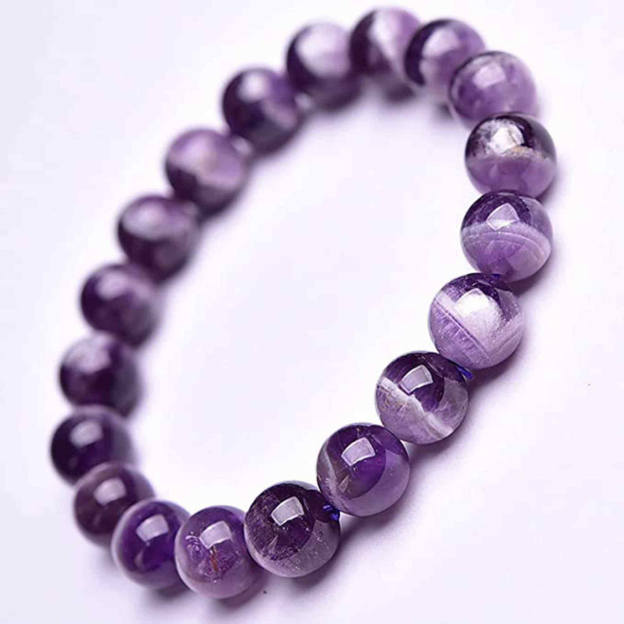 Bratara cu cristale 8mm semipretioase naturale Ametist