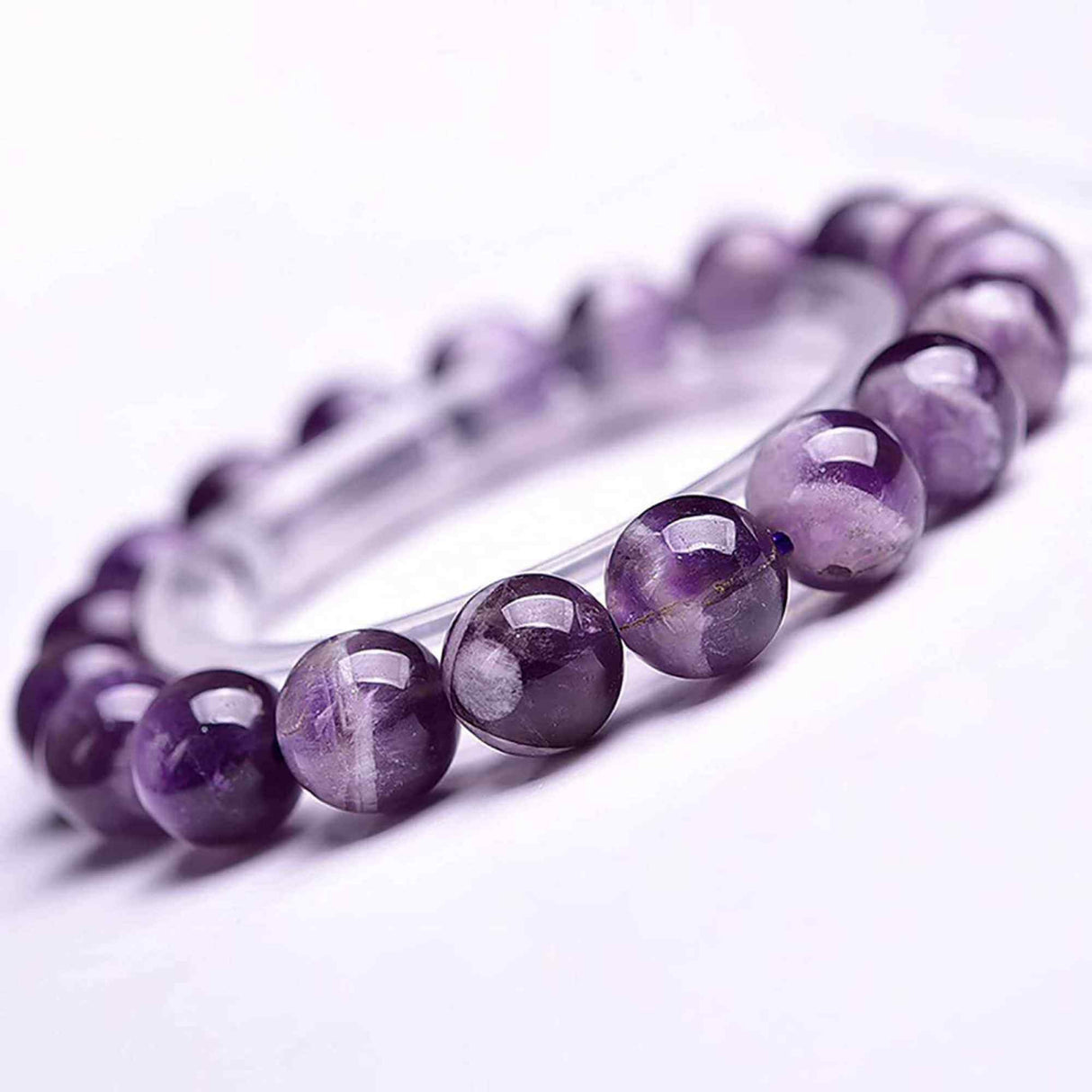Bratara cu cristale 8mm semipretioase naturale Ametist