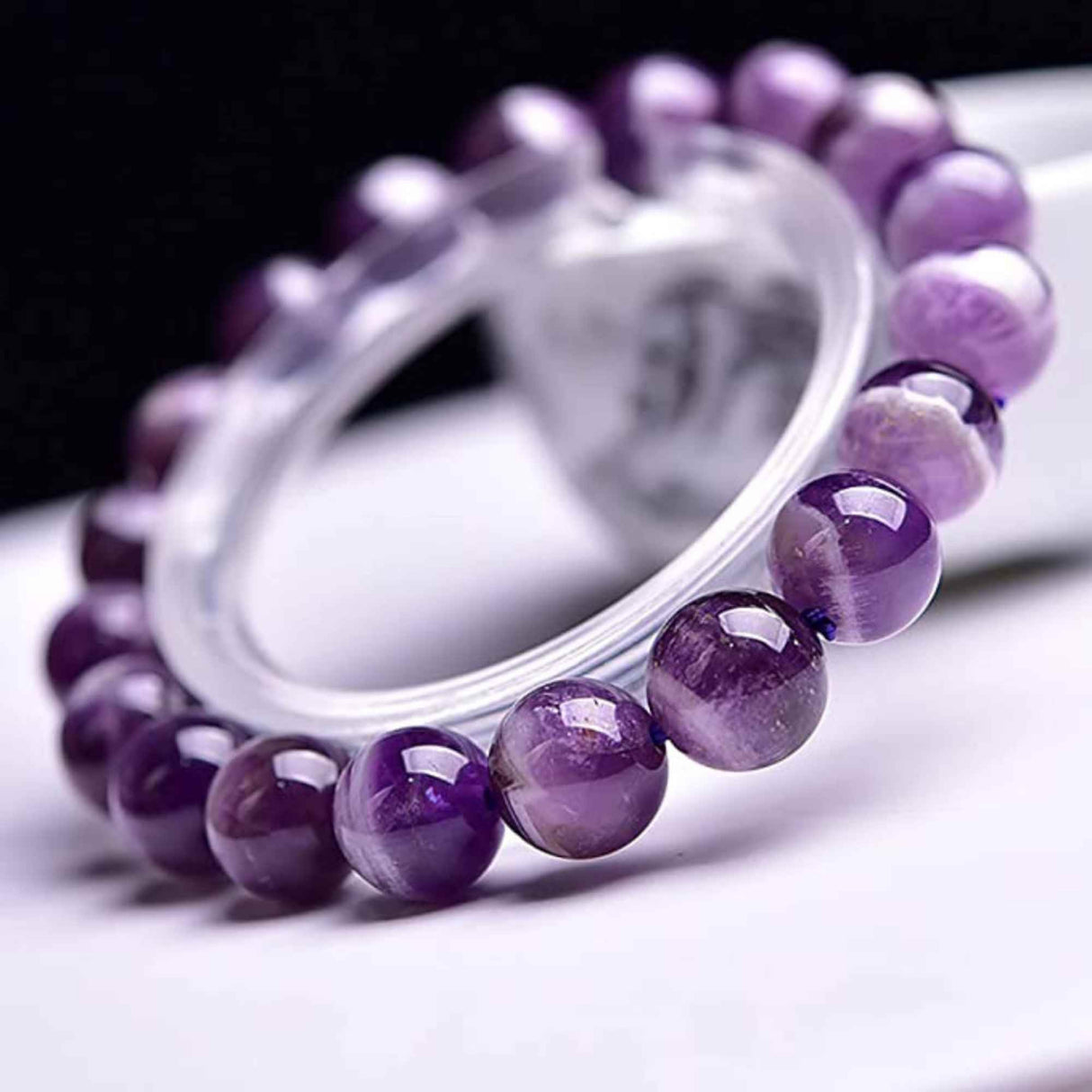 Bratara cu cristale 8mm semipretioase naturale Ametist