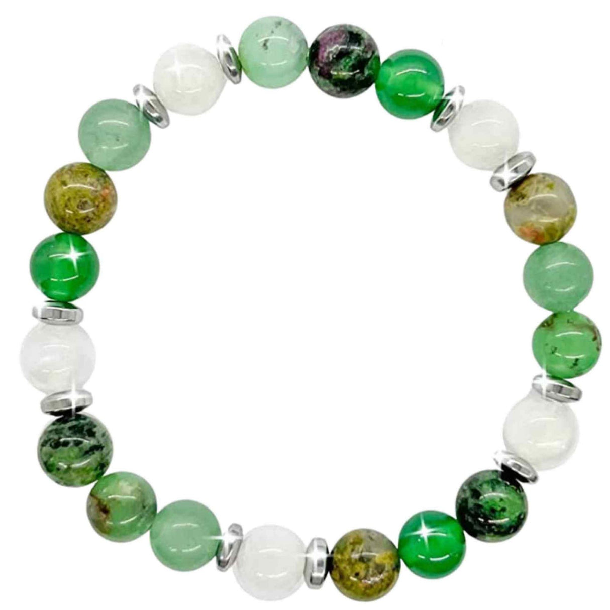 Bratara elastica "fertilitate" din cristale naturale vindecatoare cu margele de 8 mm - Potrivire elastica pentru majoritatea incheieturilor