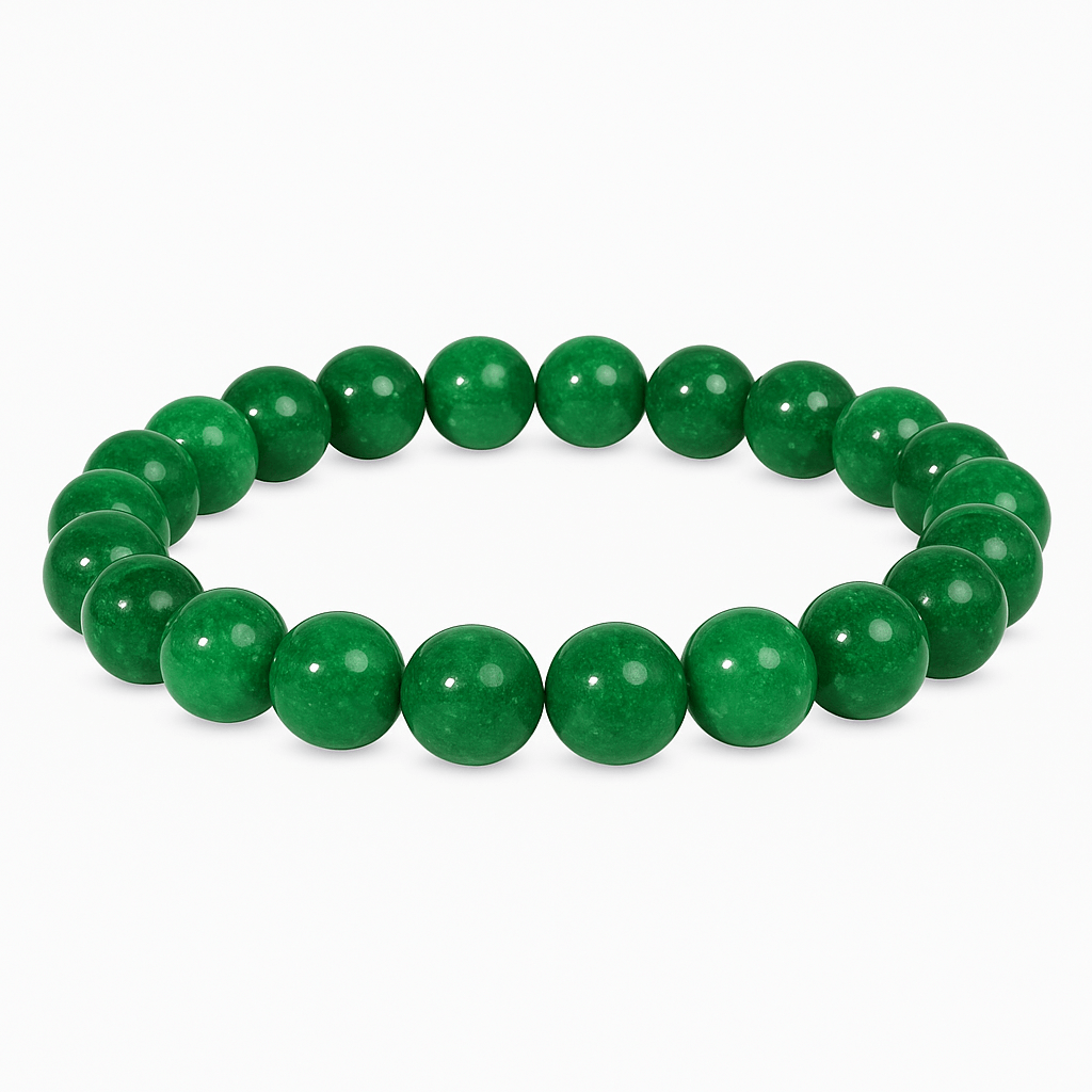Bratara de jad cu margele de 8 mm pentru femei si barbati - Aduce noroc, bogatie, prosperitate