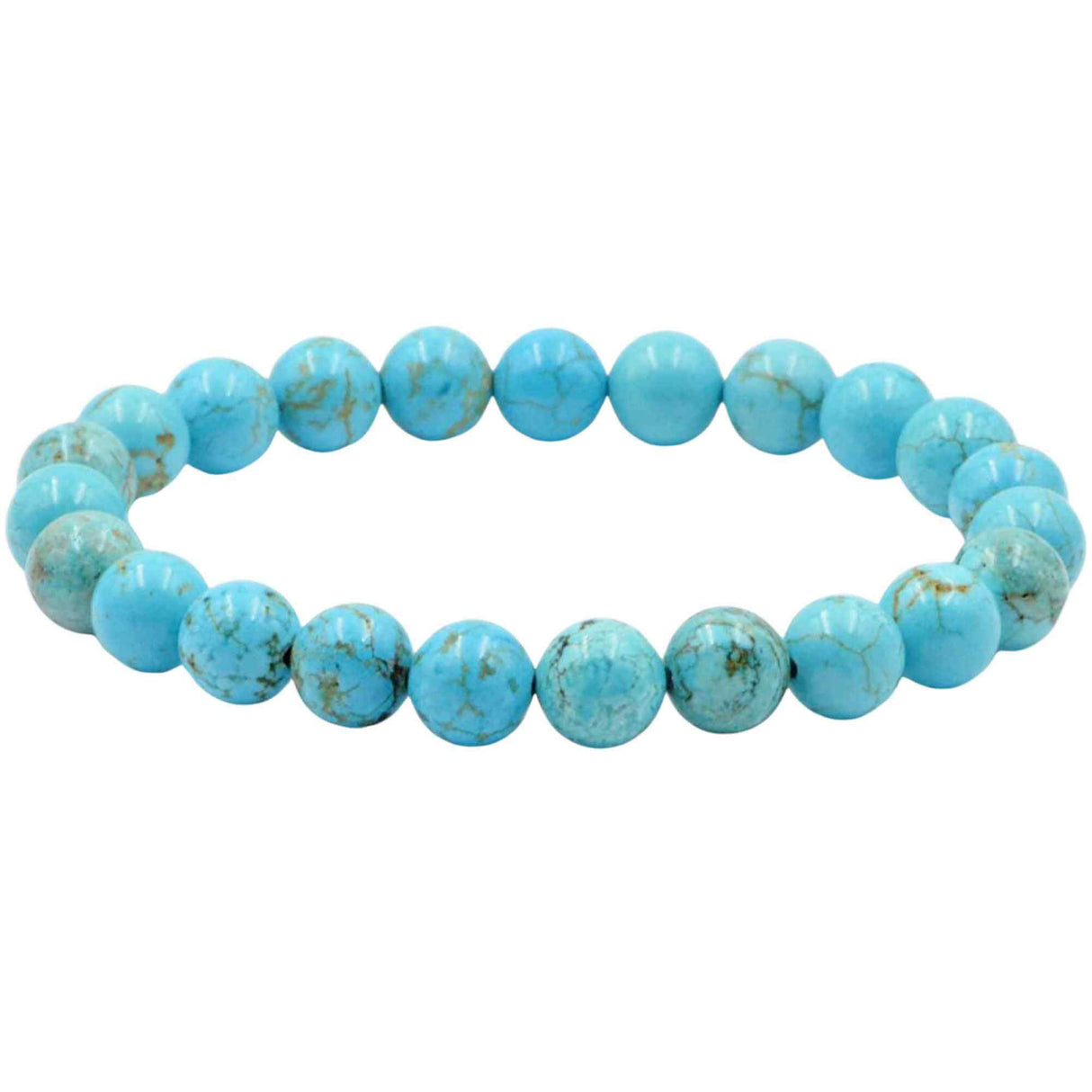 Bratara cu margele 8mm din pietre semipretioase naturale din turcoaz - Aduce echilibru