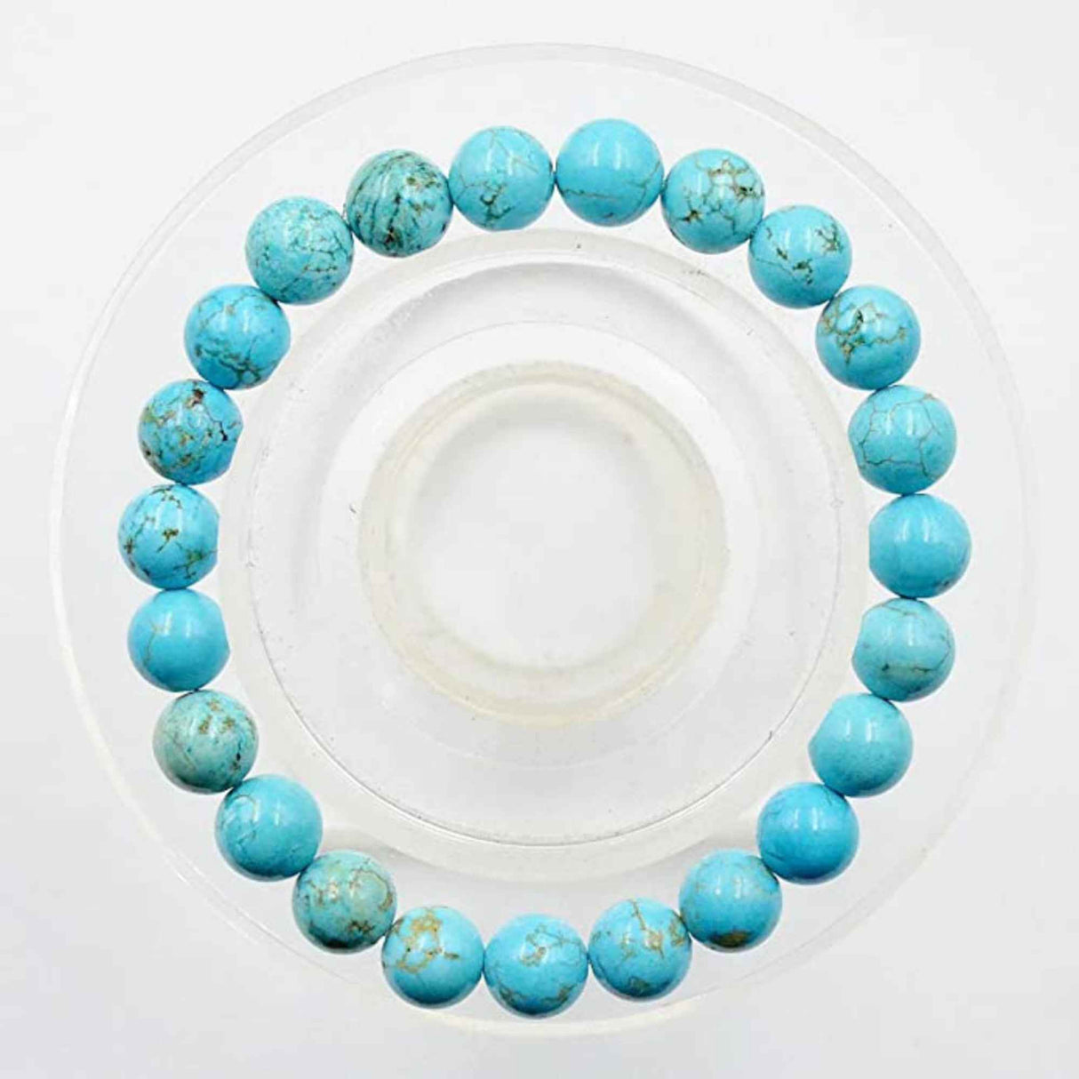 Bratara cu margele 8mm din pietre semipretioase din turcoaz tratat termic - Aduce echilibru