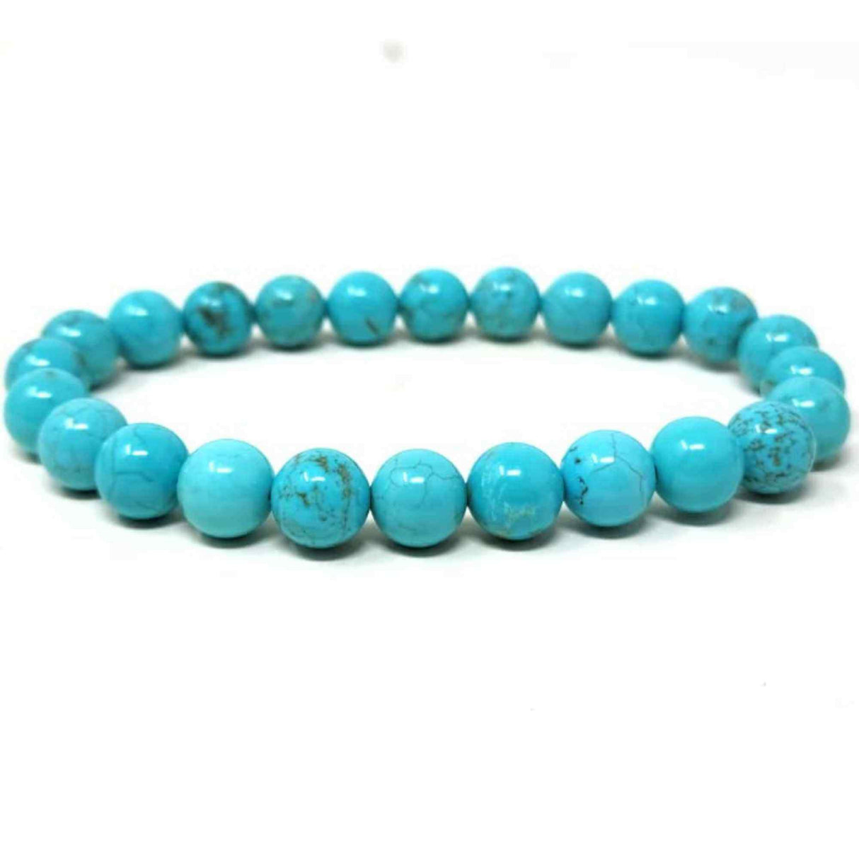 Bratara cu margele 8mm din pietre semipretioase din turcoaz tratat termic - Aduce echilibru