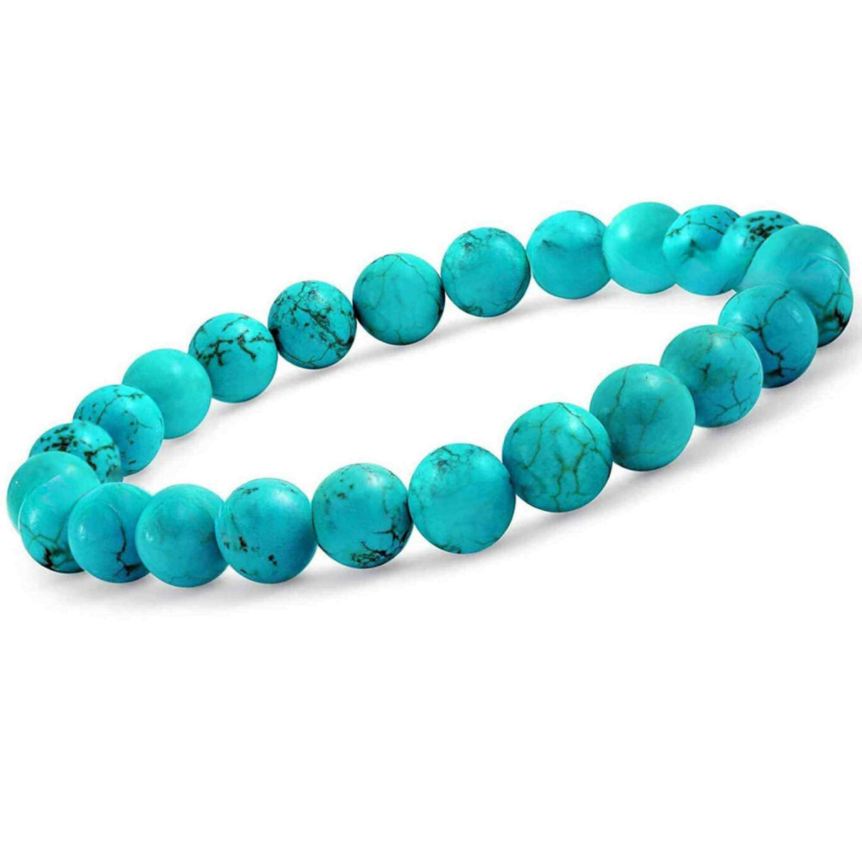 Bratara cu margele 8mm din pietre semipretioase din turcoaz tratat termic - Aduce echilibru