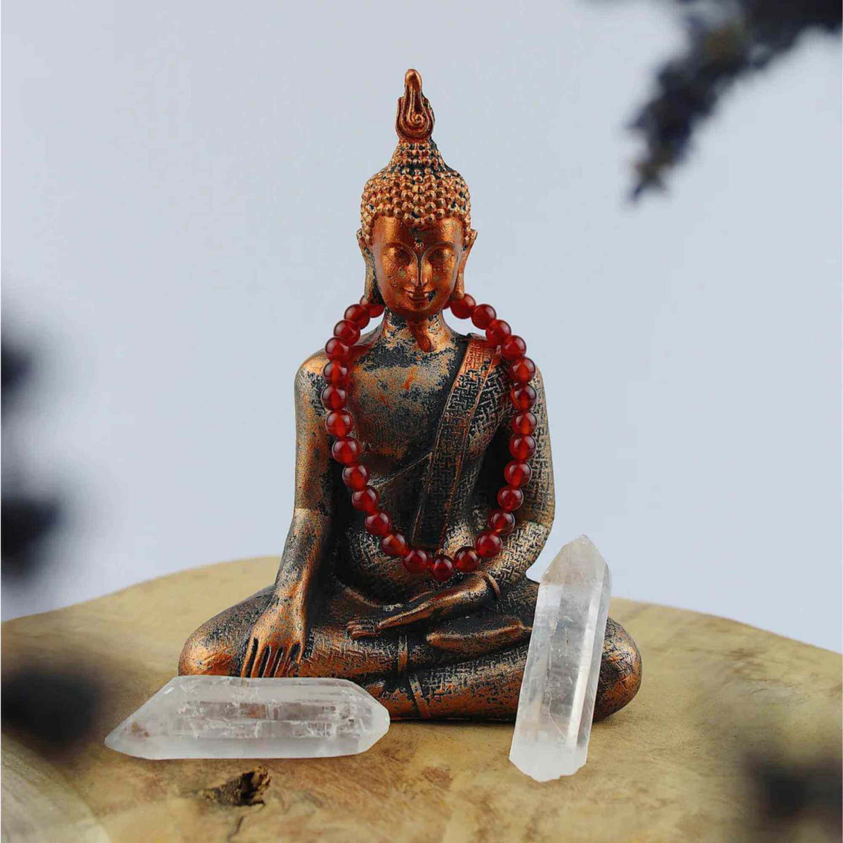 Bratara elastica cu margele 6mm din pietre naturale Carneol pentru barbati si femei -