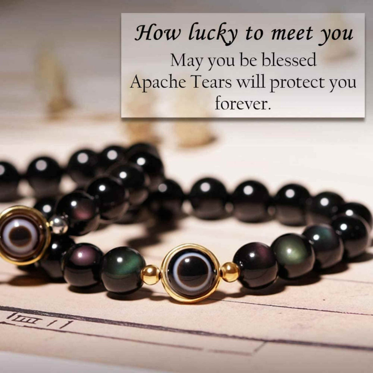 Bratara din obsidian negru si ochi natural de agat