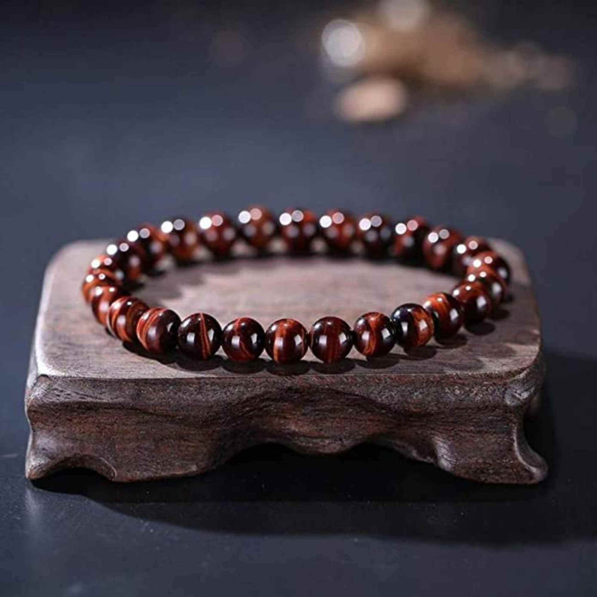 Bratara din piatra semipretioasa Ochi de Tigru Rosu Dragon's Eye