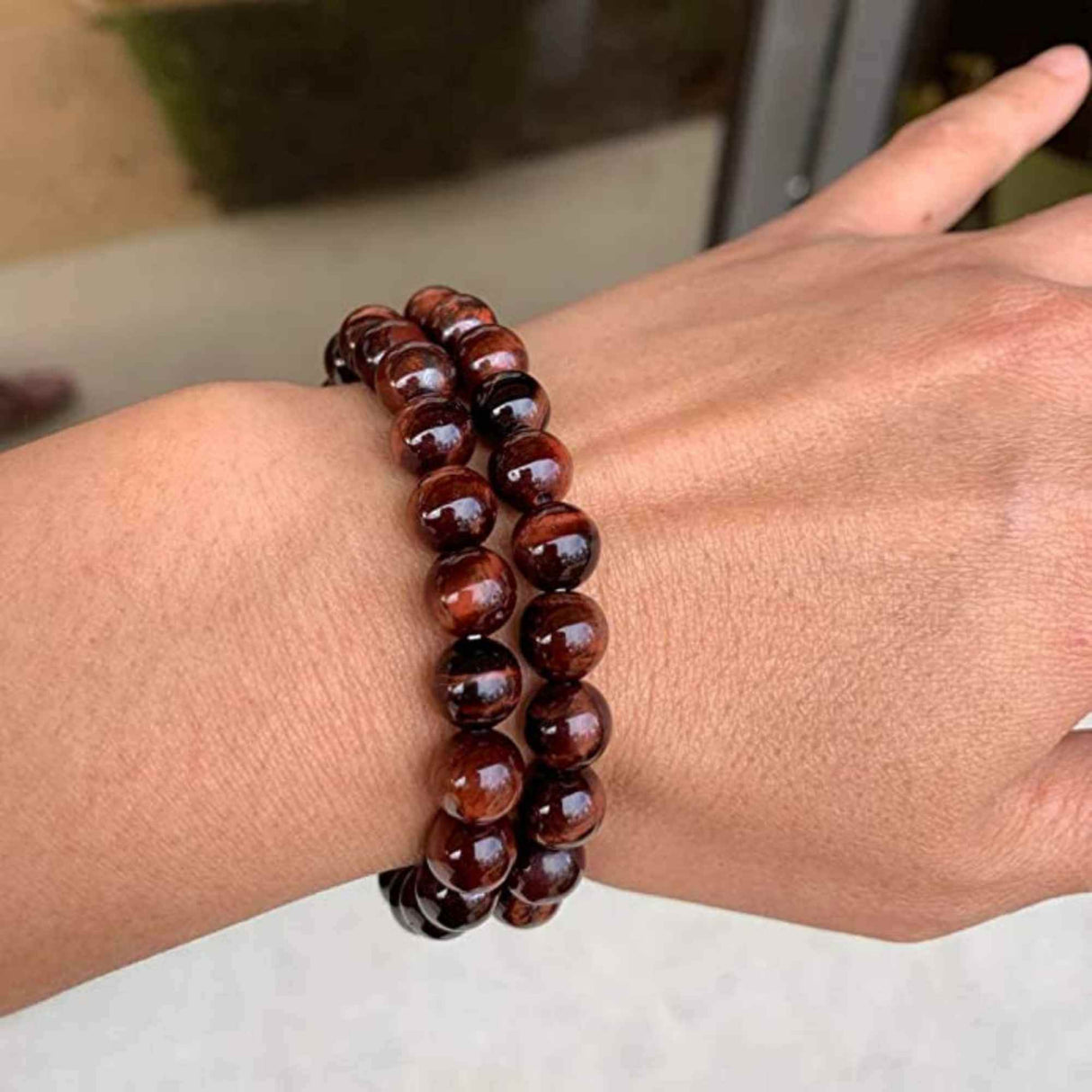 Bratara din piatra semipretioasa Ochi de Tigru Rosu Dragon's Eye