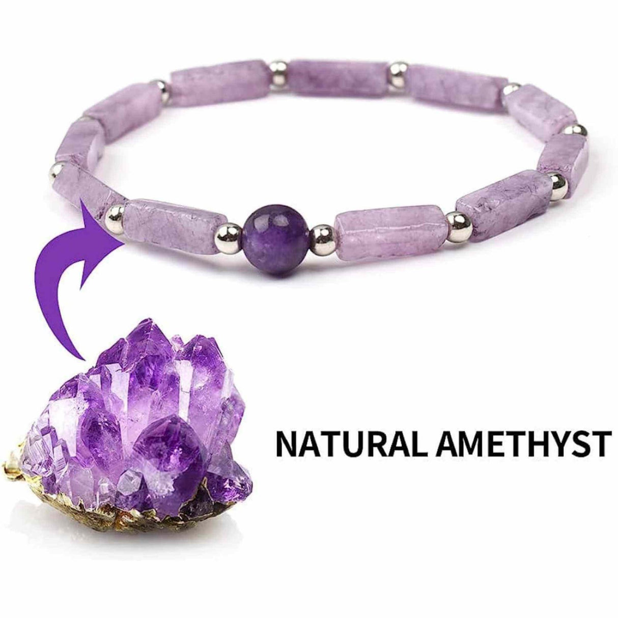 Bratara deosebita cu ametist natural 8mm