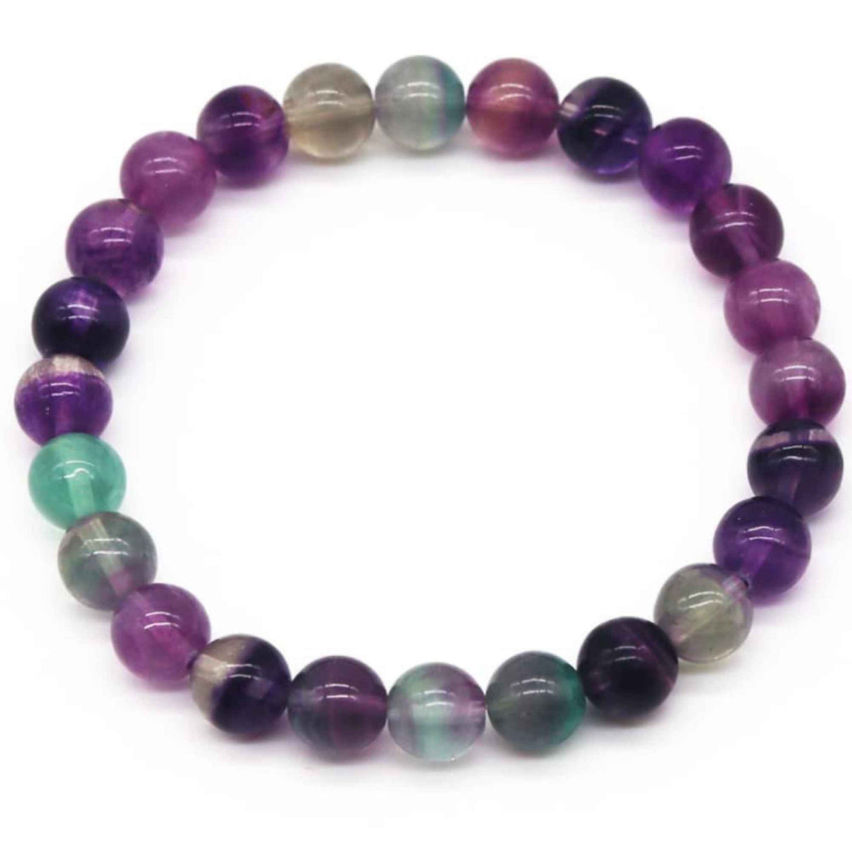 Bratara curcubeu din cristale semipretiose Fluorit 9MM Cadou bijuterii cristal chakra natural