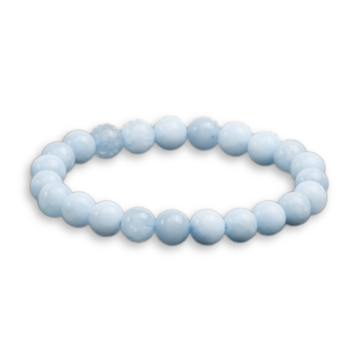 Bratara Elastica cu Margele de Acvamarin 8mm