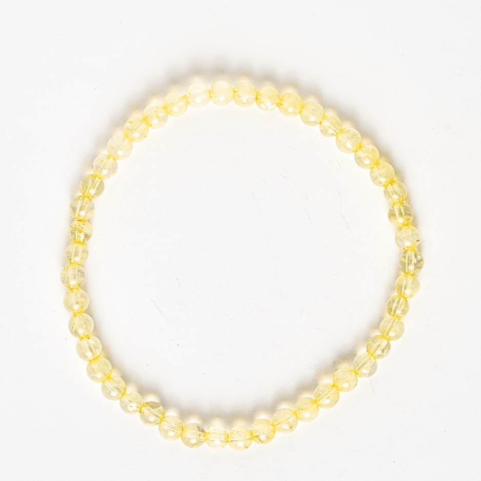 Bratara Elastica cu Margele 4 mm Naturale de Citrin – Atragerea Prosperitatii si Claritate