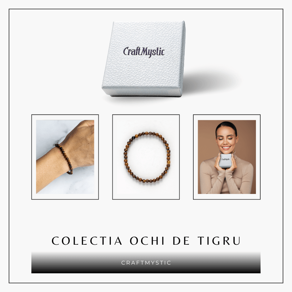 Bratara Elastica cu Margele 4 mm din Ochi de Tigru – Protectie si incredere