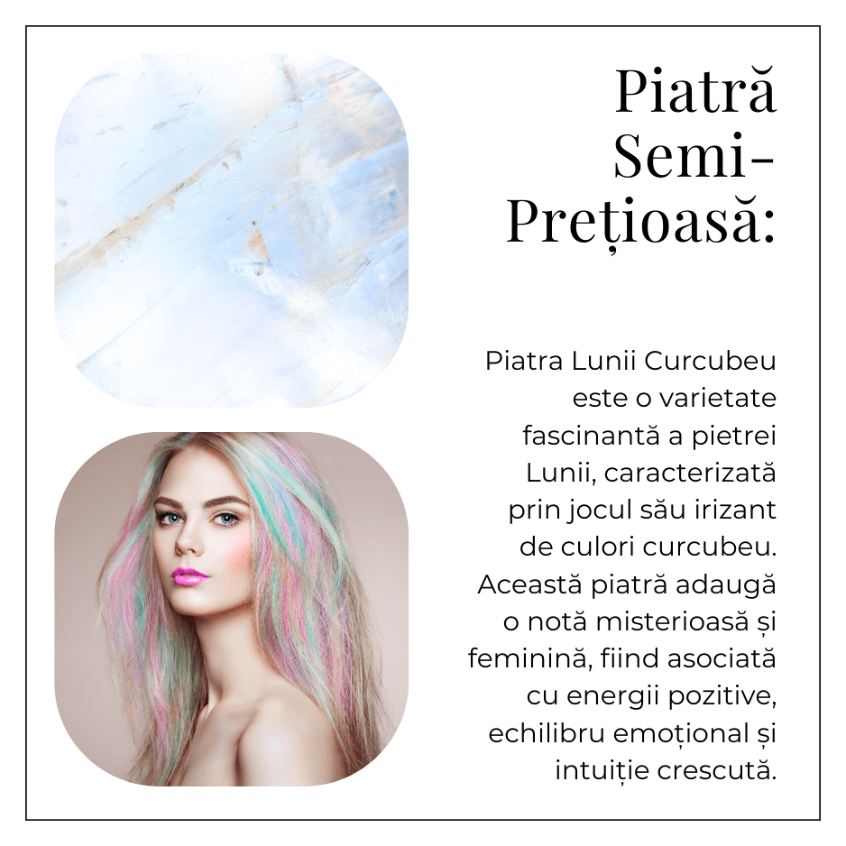Bratara elastica cu margele 5mm naturale Piatra a Lunii Curcubeu – Echilibru si Intuitie