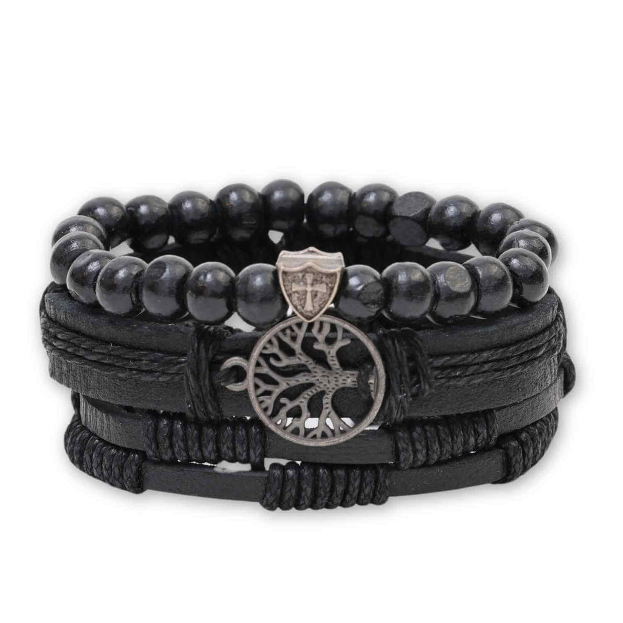 Set 3 Brățări Inedite cu Arborele Vieții si piele sintetica – Stil și Protecție pentru Orice Ocazie