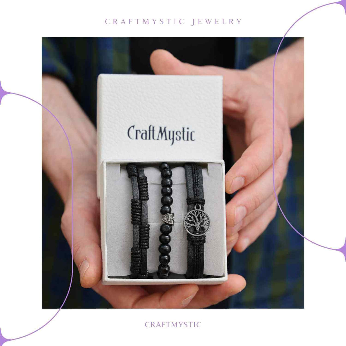 Set 3 Brățări Inedite cu Arborele Vieții si piele sintetica – Stil și Protecție pentru Orice Ocazie