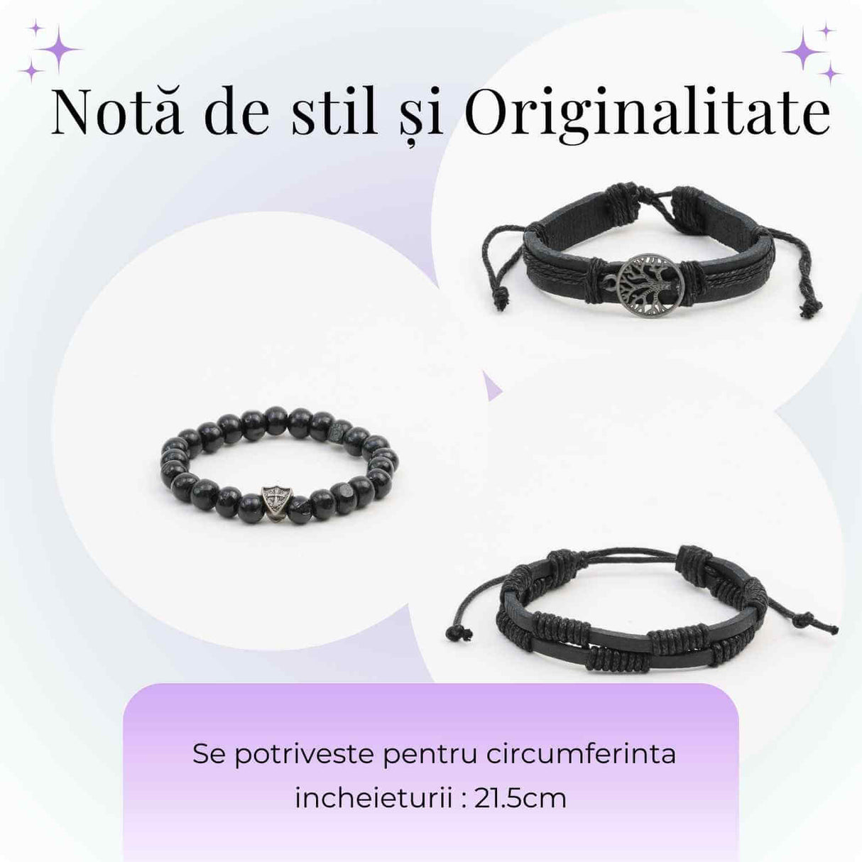 Set 3 Brățări Inedite cu Arborele Vieții si piele sintetica – Stil și Protecție pentru Orice Ocazie