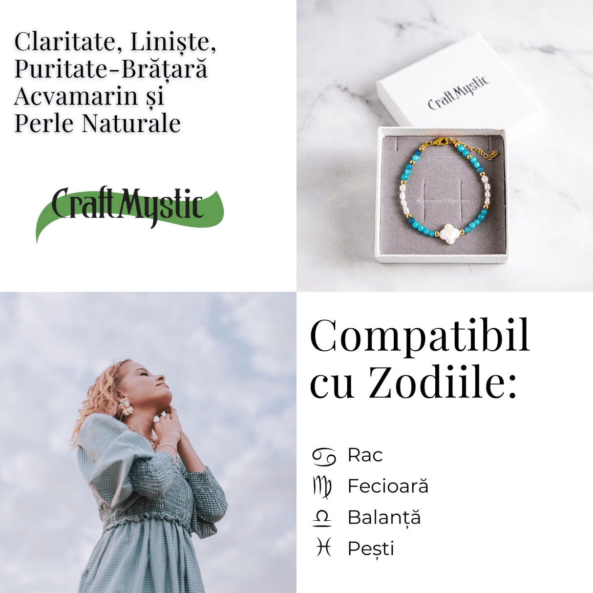 Claritate, liniste si puritate – Acvamarin si perle naturale