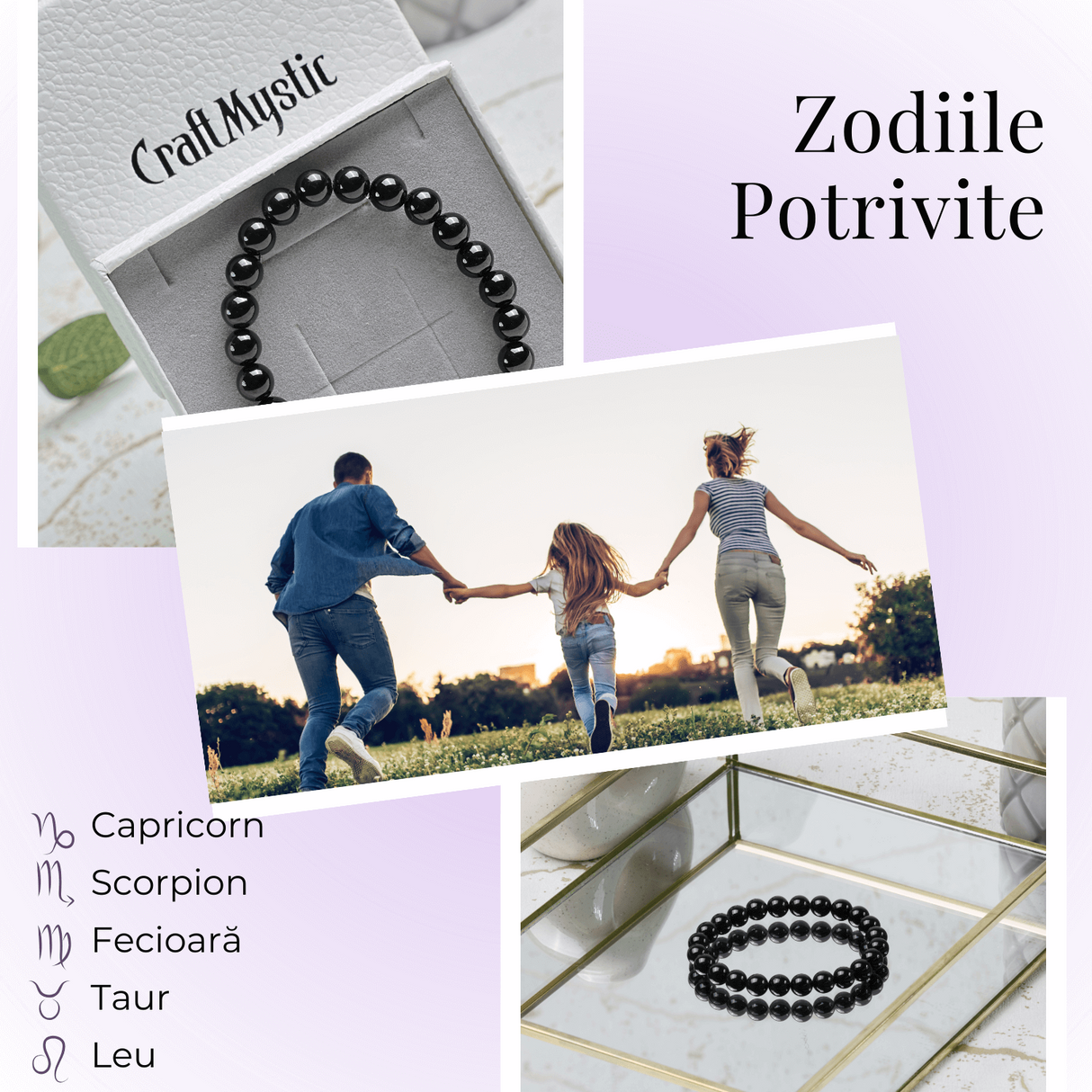 Bratara Elastica cu Margele de Turmalina Neagra de 8mm – Protectie si Echilibru