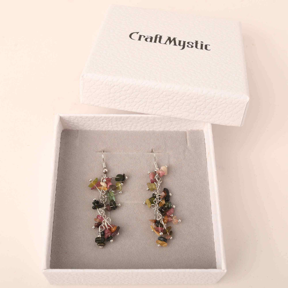 Cercei cu pietre semipretioase naturale din turmalina polisate pentru femei