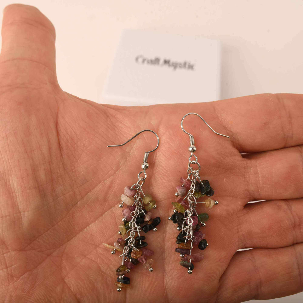 Cercei cu pietre semipretioase naturale din turmalina polisate pentru femei