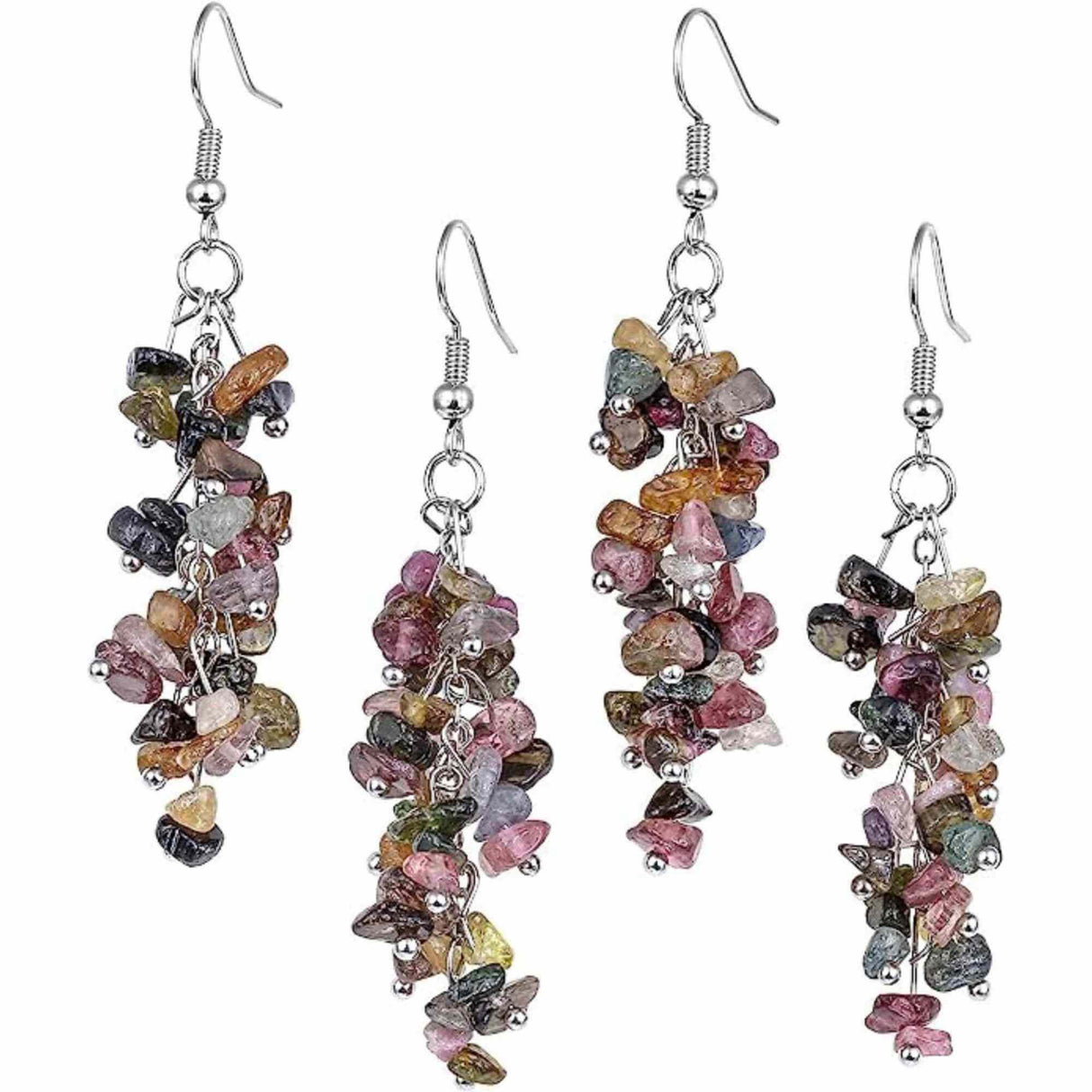 Cercei cu pietre semipretioase naturale din turmalina polisate pentru femei