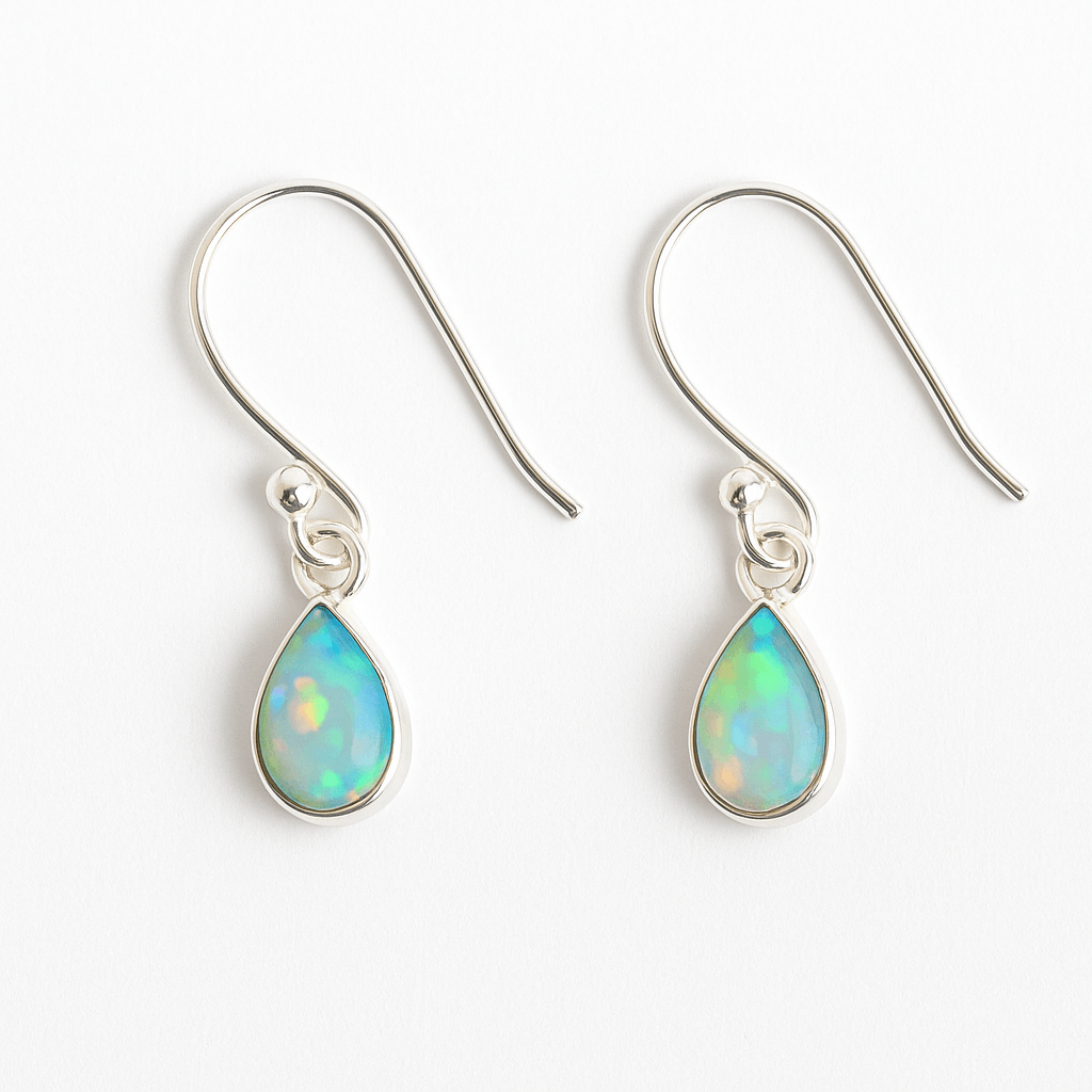 Cercei Argint 925 cu Opal Etiopian - Eleganta si Protectie Energetica