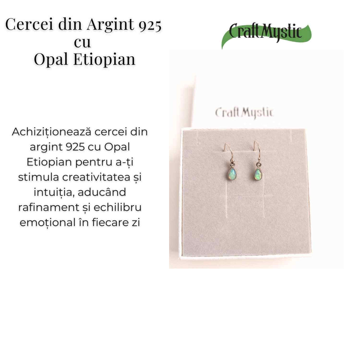Cercei Argint 925 cu Opal Etiopian