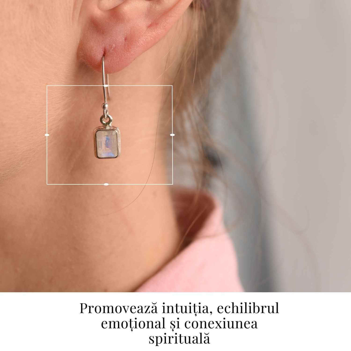 Cercei argint 925 cu Piatra lunii Curcubeu Fatetat