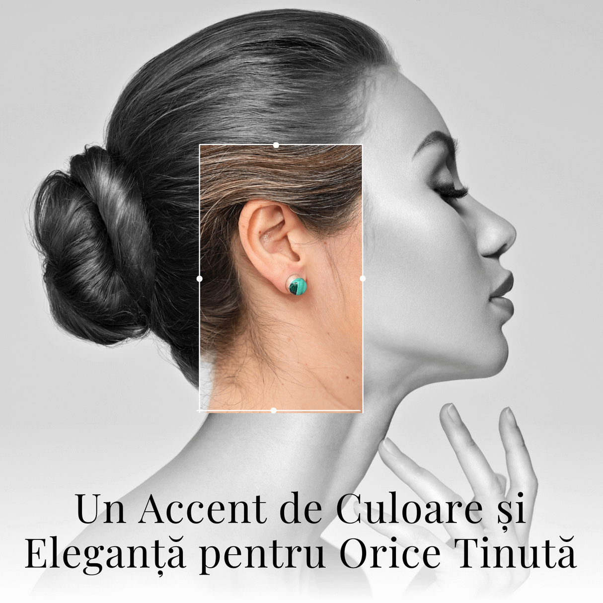 Cercei Eleganti cu Malachit Natural