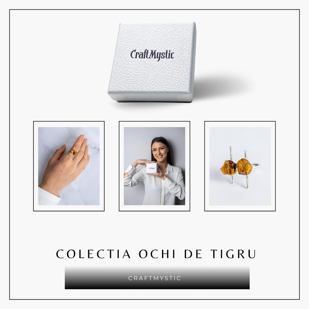 Focus si incredere in sine – Inel argintiu cu ochi de tigru brut