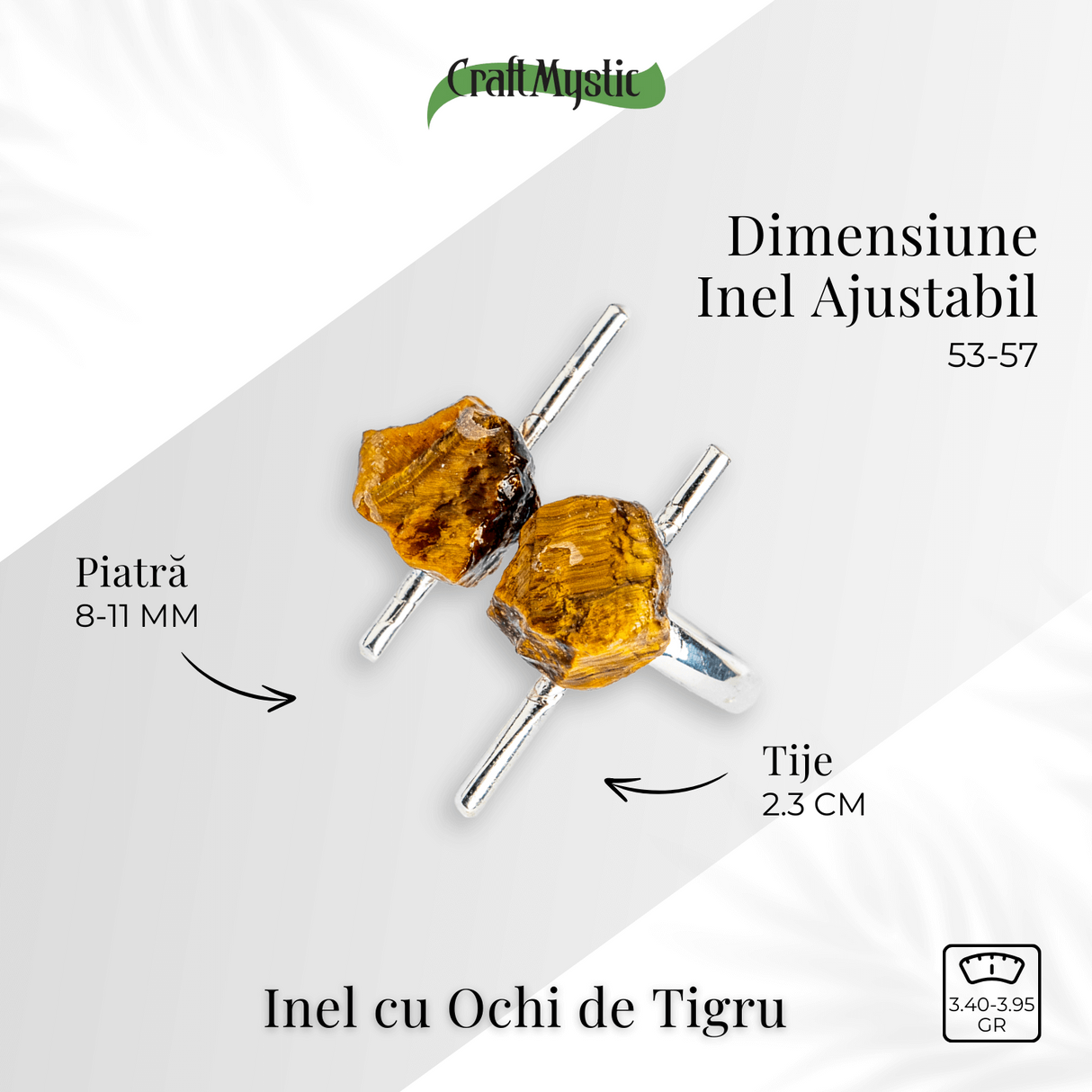 Focus si incredere in sine – Inel argintiu cu ochi de tigru brut