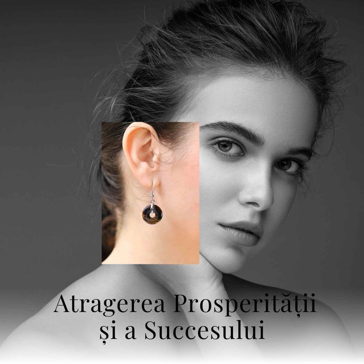 Cercei Argintii Ochi de Tigru Forma Pi - Protectie si Incredere