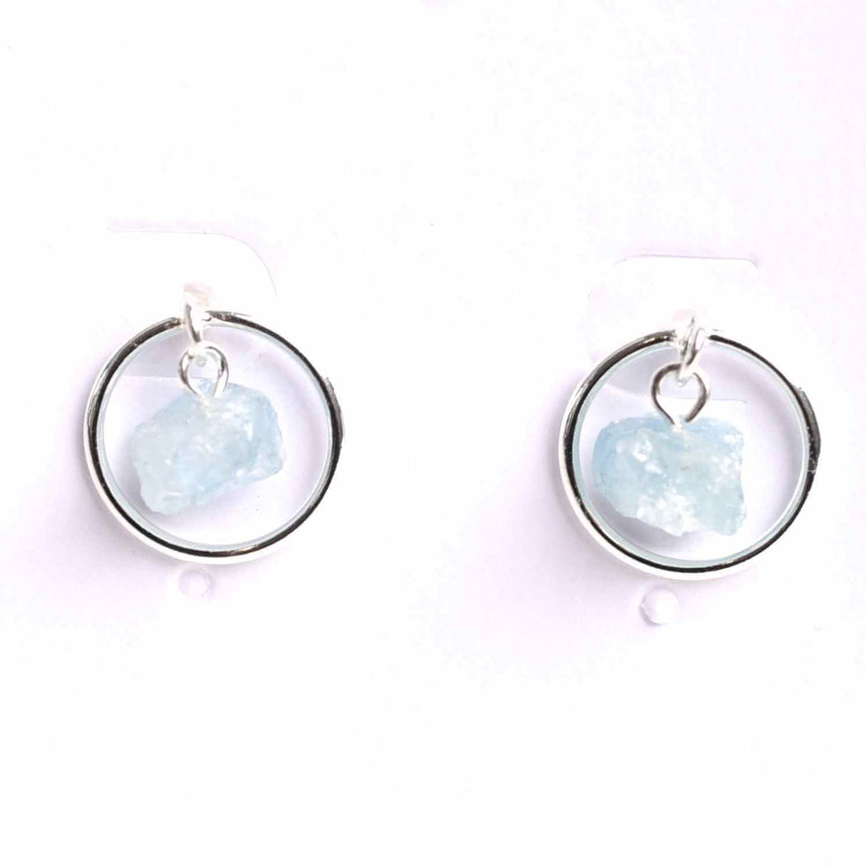 Cercei cu Acvamarin Brut – Calm si Claritate Mentala