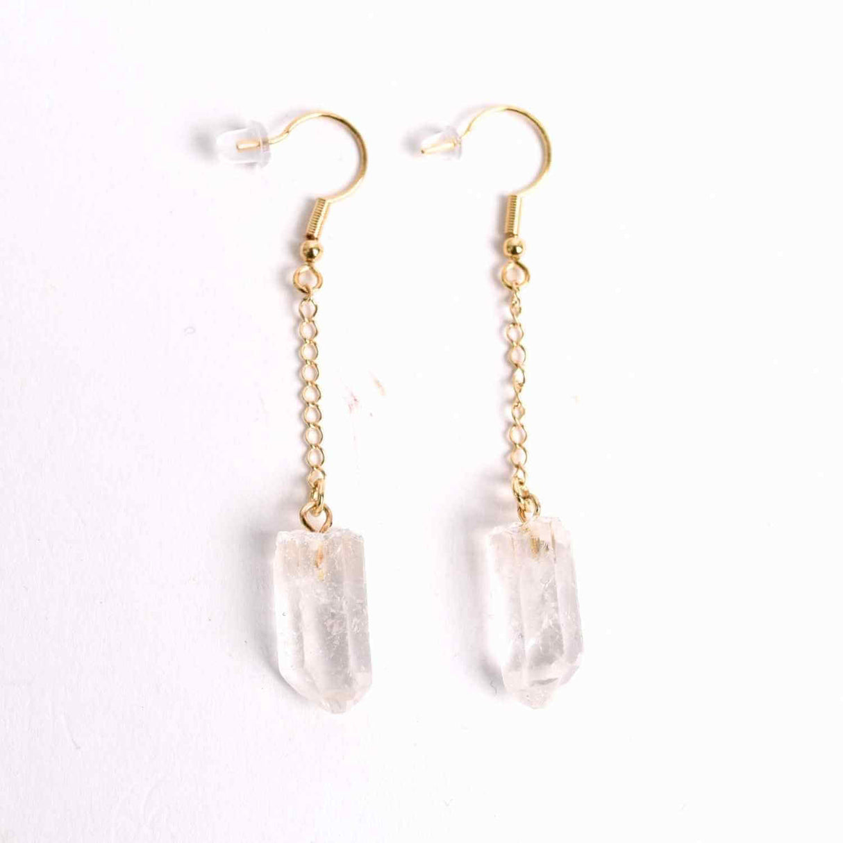 Cercei Aurii cu Lant si Cristal de Stanca, Claritate si Eleganța